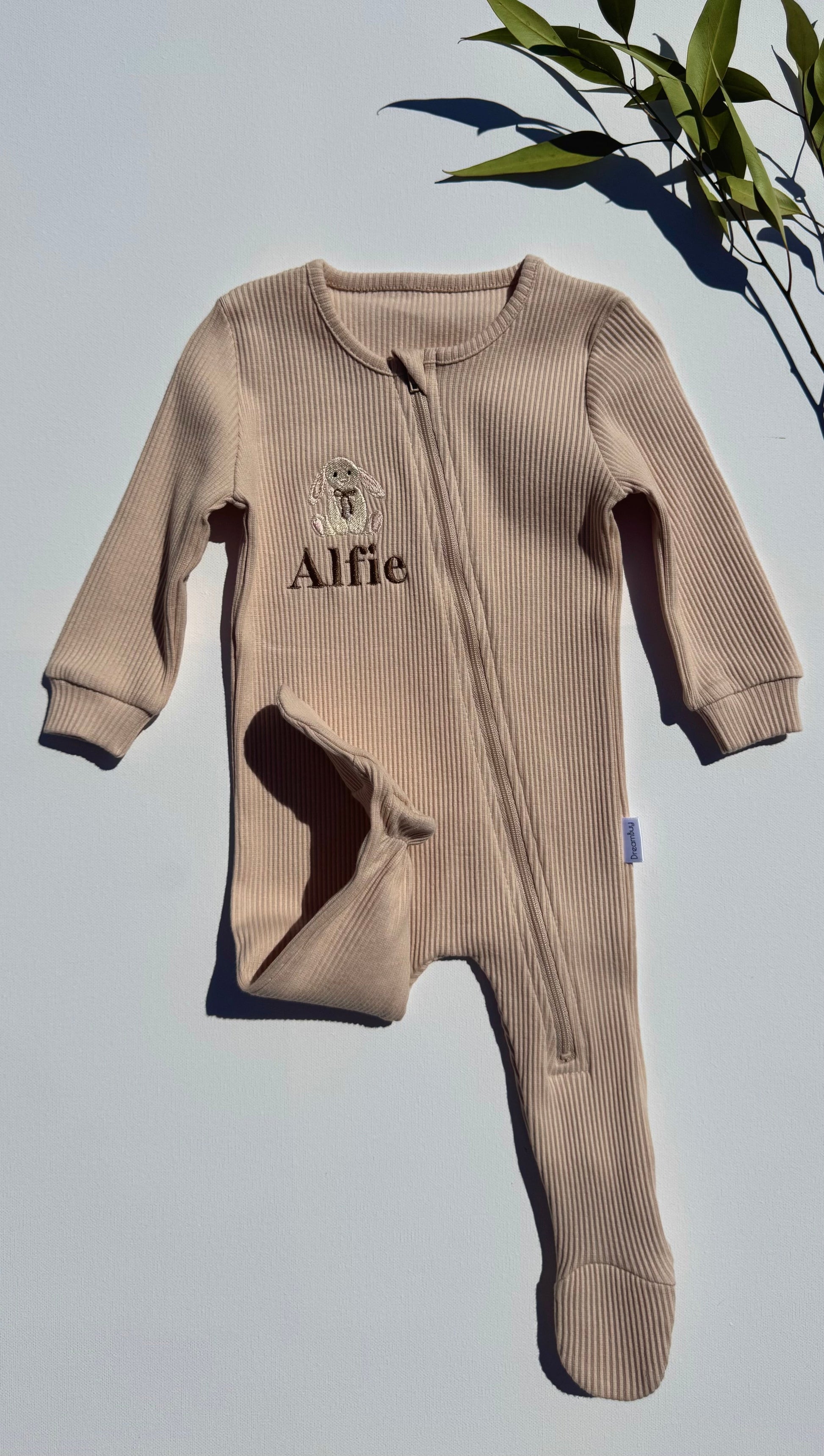 Bunny Theme Personalised Zip Romper-3