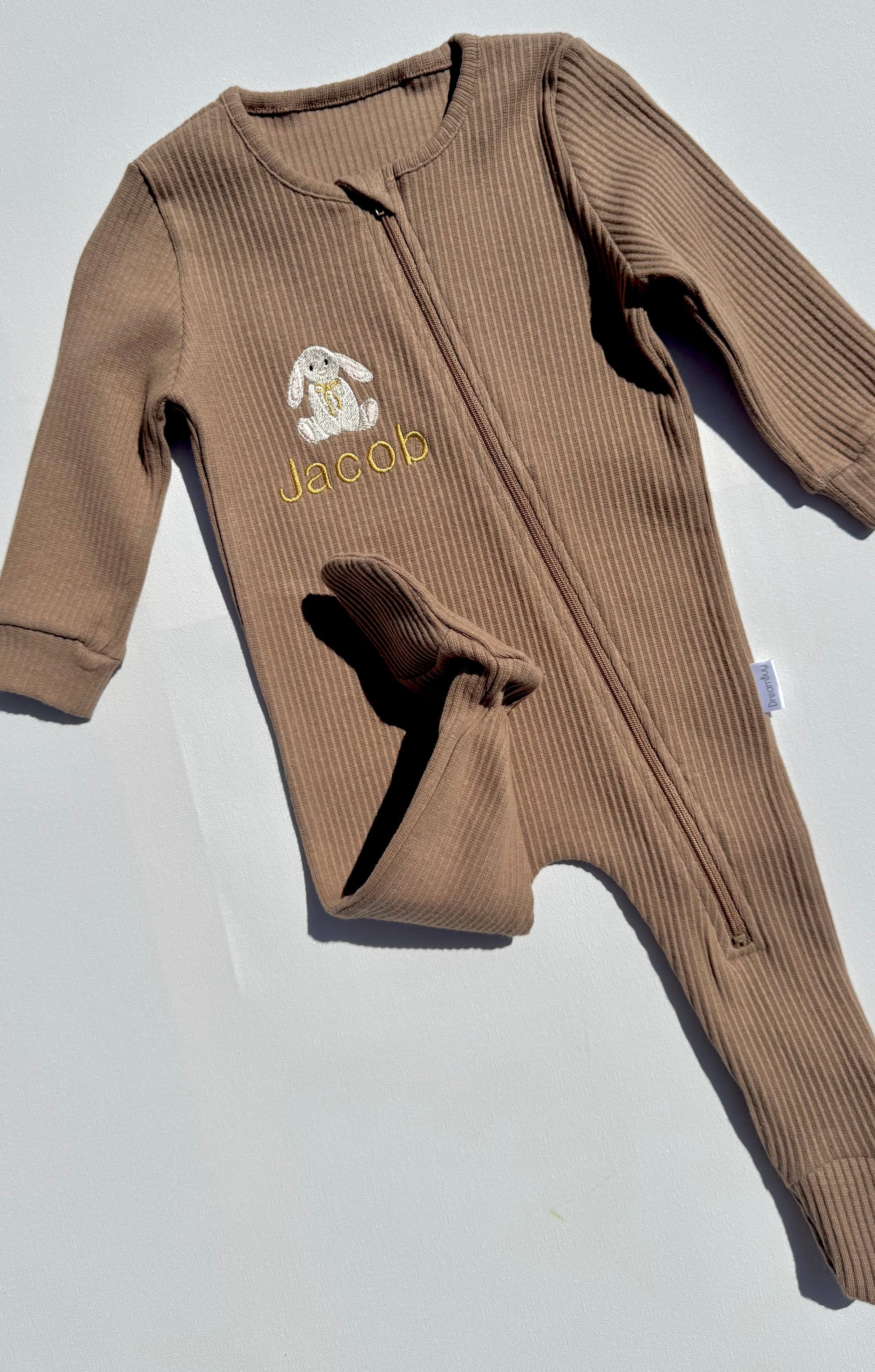 Bunny Theme Personalised Zip Romper-2